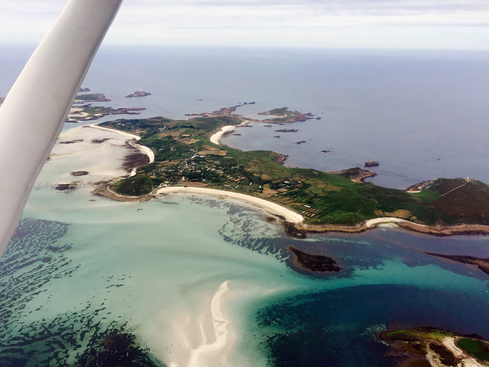 Isles of Scilly from a Cessna 152