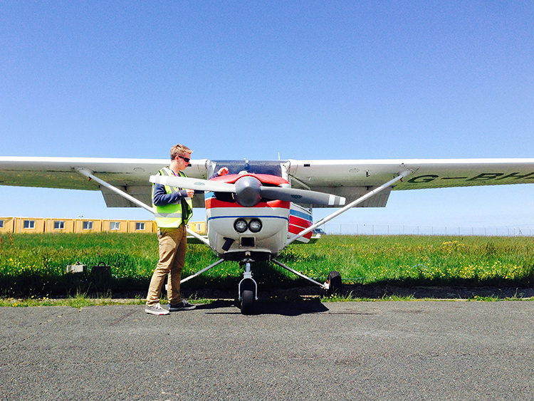 Student completing an aircraft check-out on the Cessna 152