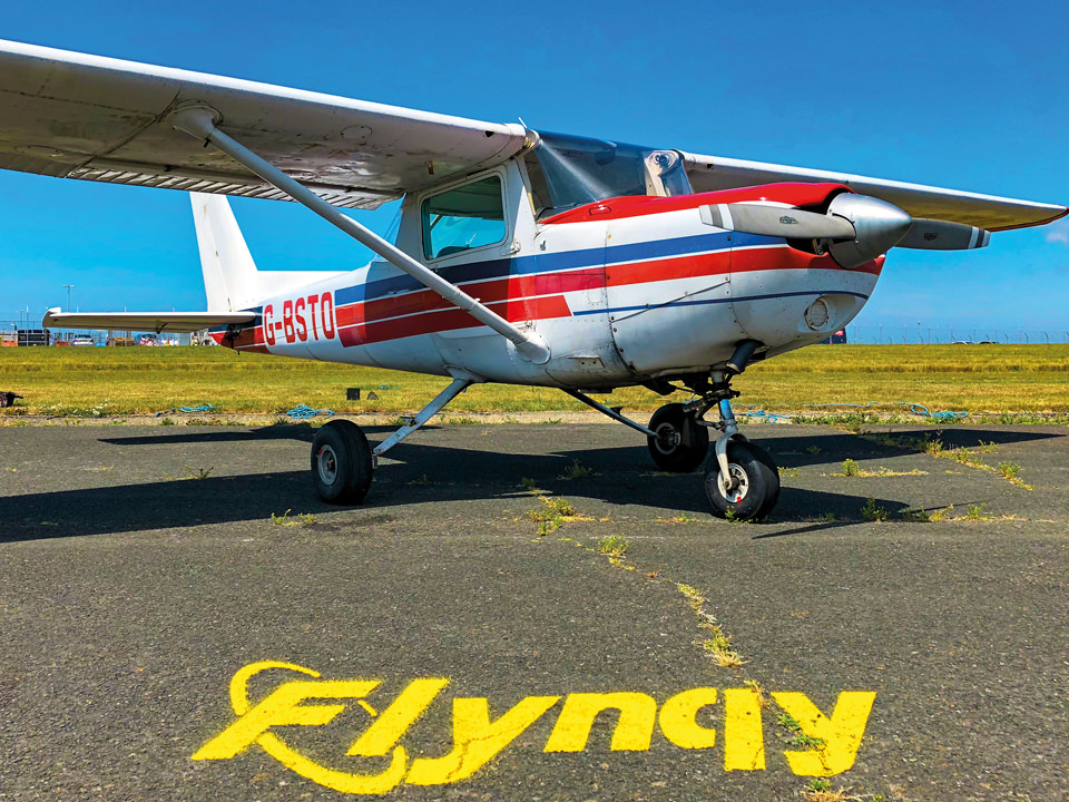 Cessna 152 G-BHZH, Sunset at Cornwall Airport Newquay (EGHQ)