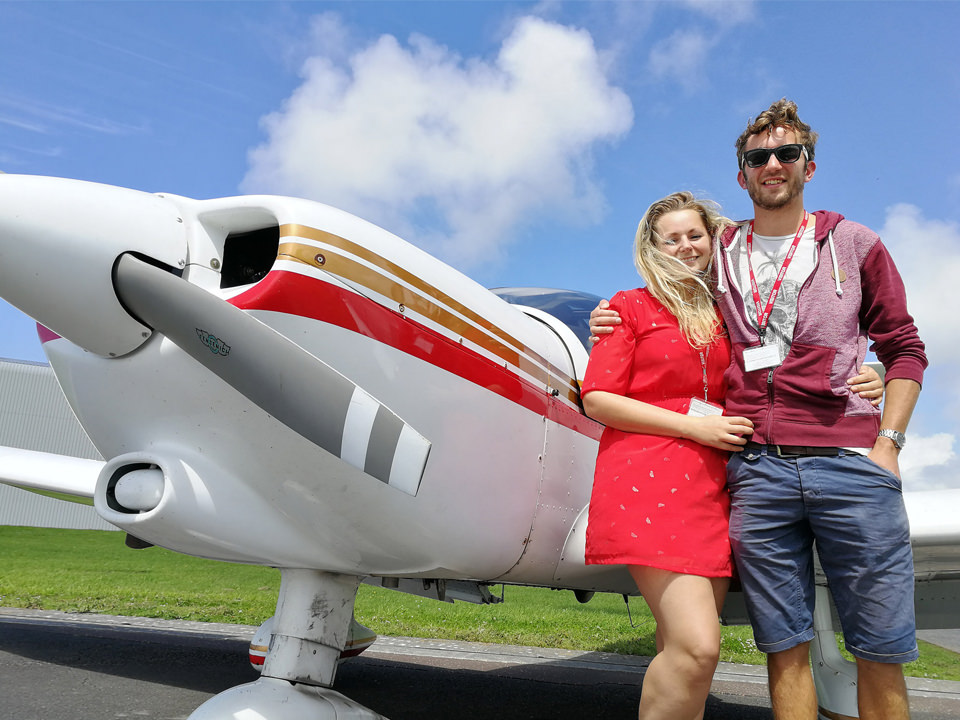 Happy customers after a Trial Flight Experience in the Robin DR400