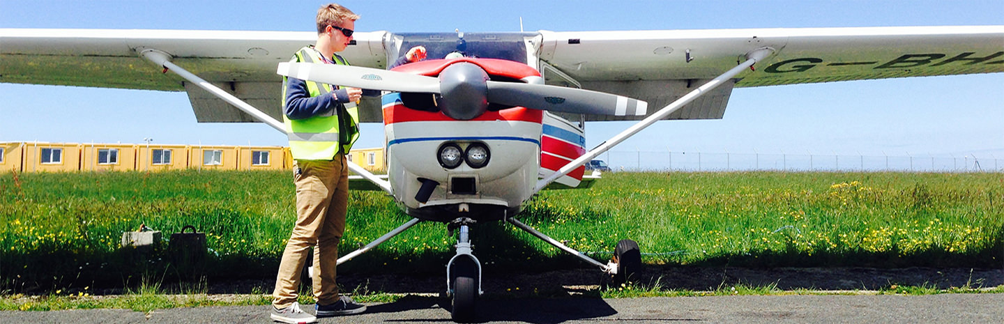 Student completing an aircraft check-out on the Cessna 152