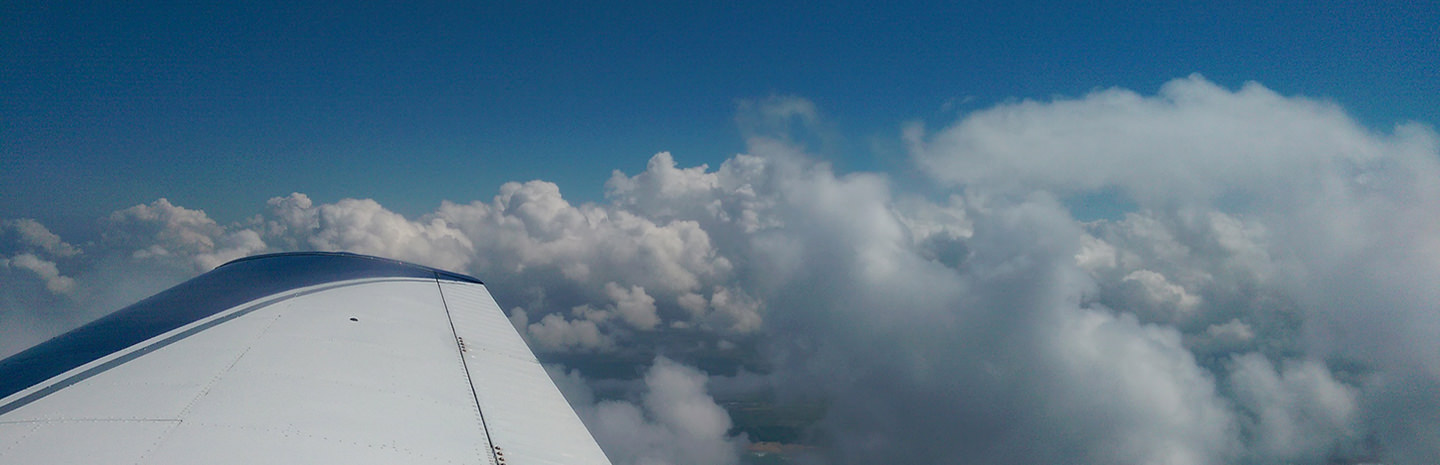 Flying above cloud in Cornwall in Piper PA28