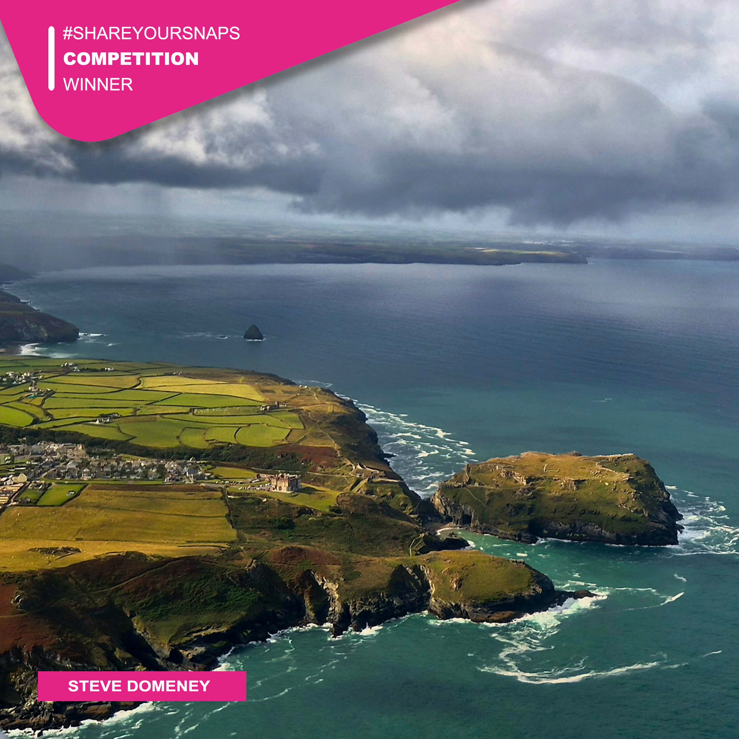 #ShareYourSnaps Winner: Steve Domeney - #ShareYourSnaps September 2025 Runner-Up: Tintagel Castle and the Camelot Castel Hotel from the air, with dramatic moody skies.